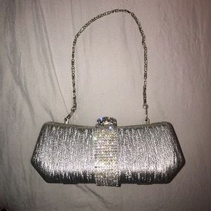 Silver clutch purse